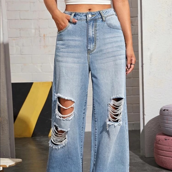 💜bleach washed style ripped jeans💫 - Picture 5 of 9